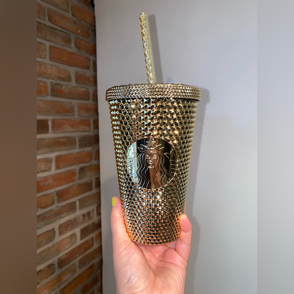 NWT Starbucks 16oz Gold Studded Tumbler Cup Holiday 2022